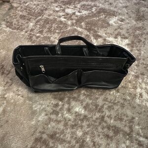Black leather insert